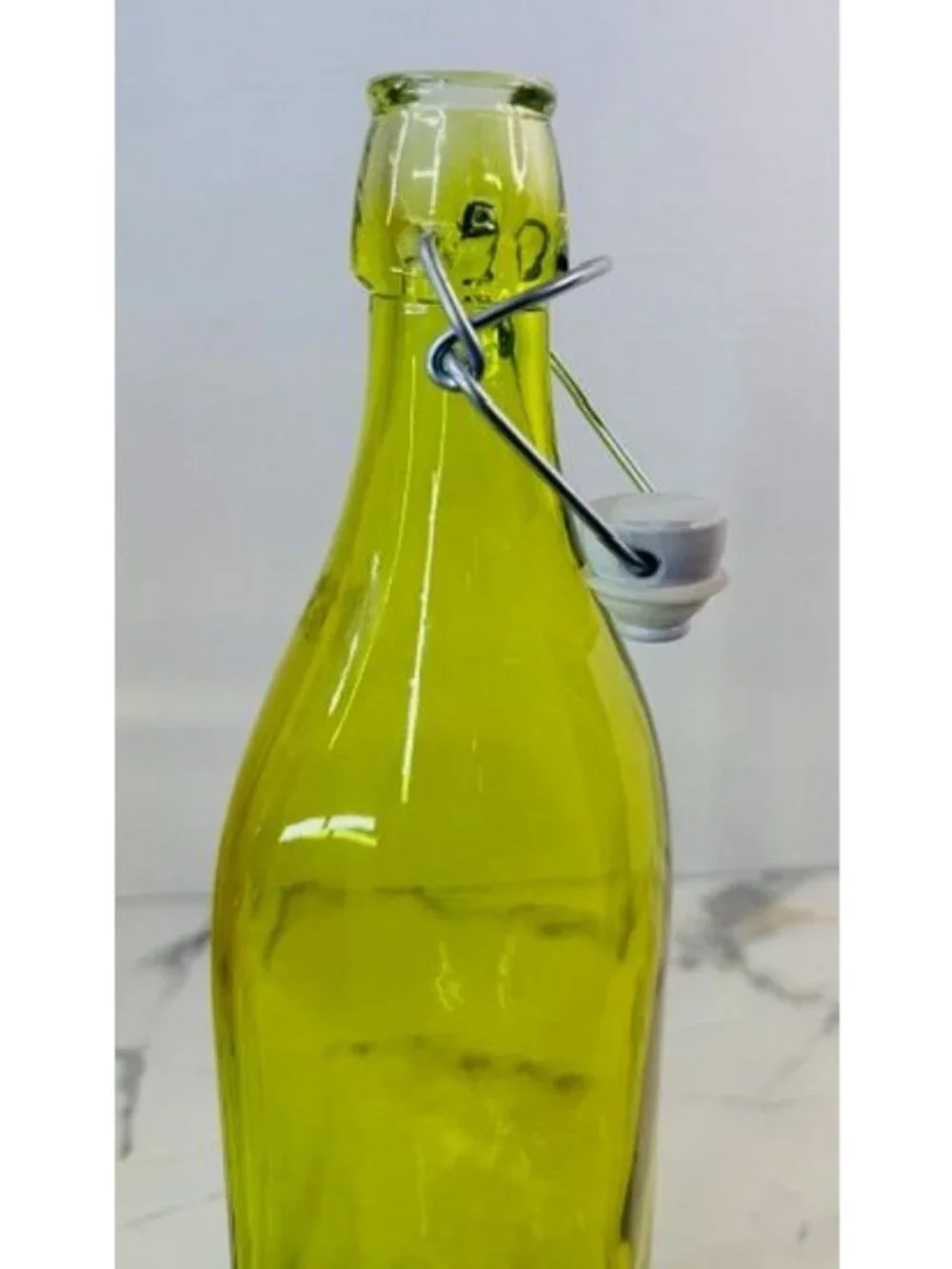 Beautiful Green Glass Bottle with Swing Top